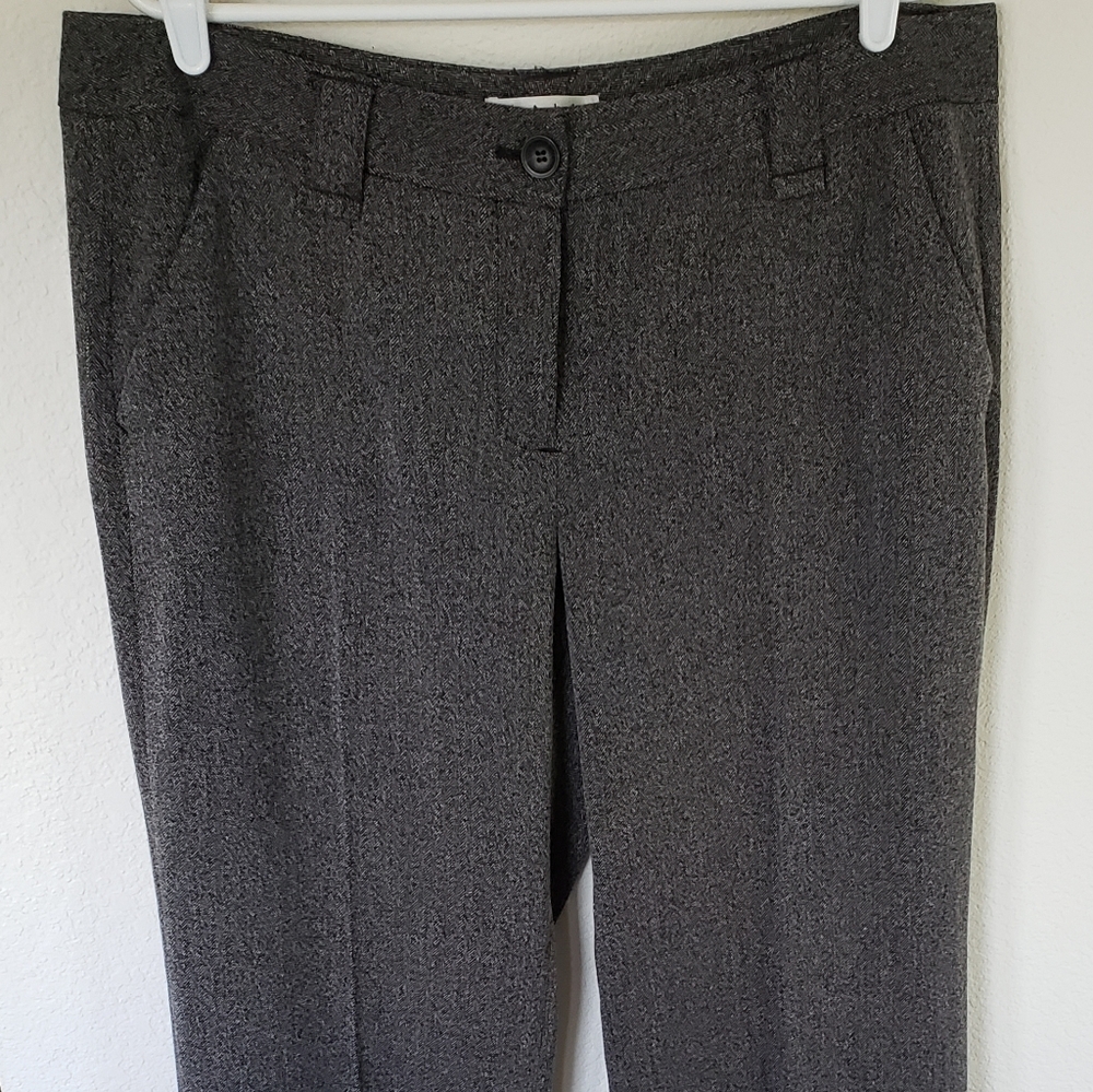 Wide leg, cuffed textured trousers